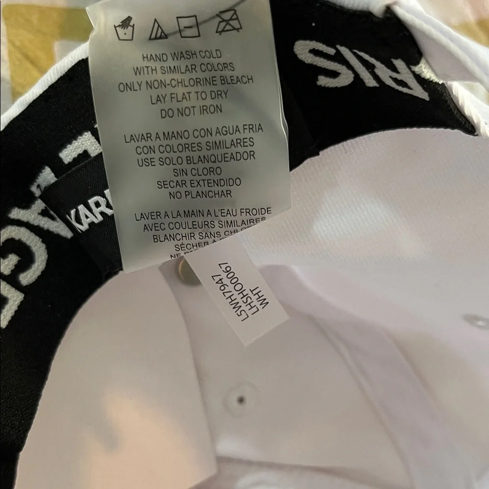 Karl Lagerfeld Paris Women’s Logo Baseball Cap - White, Adjustable, NWT